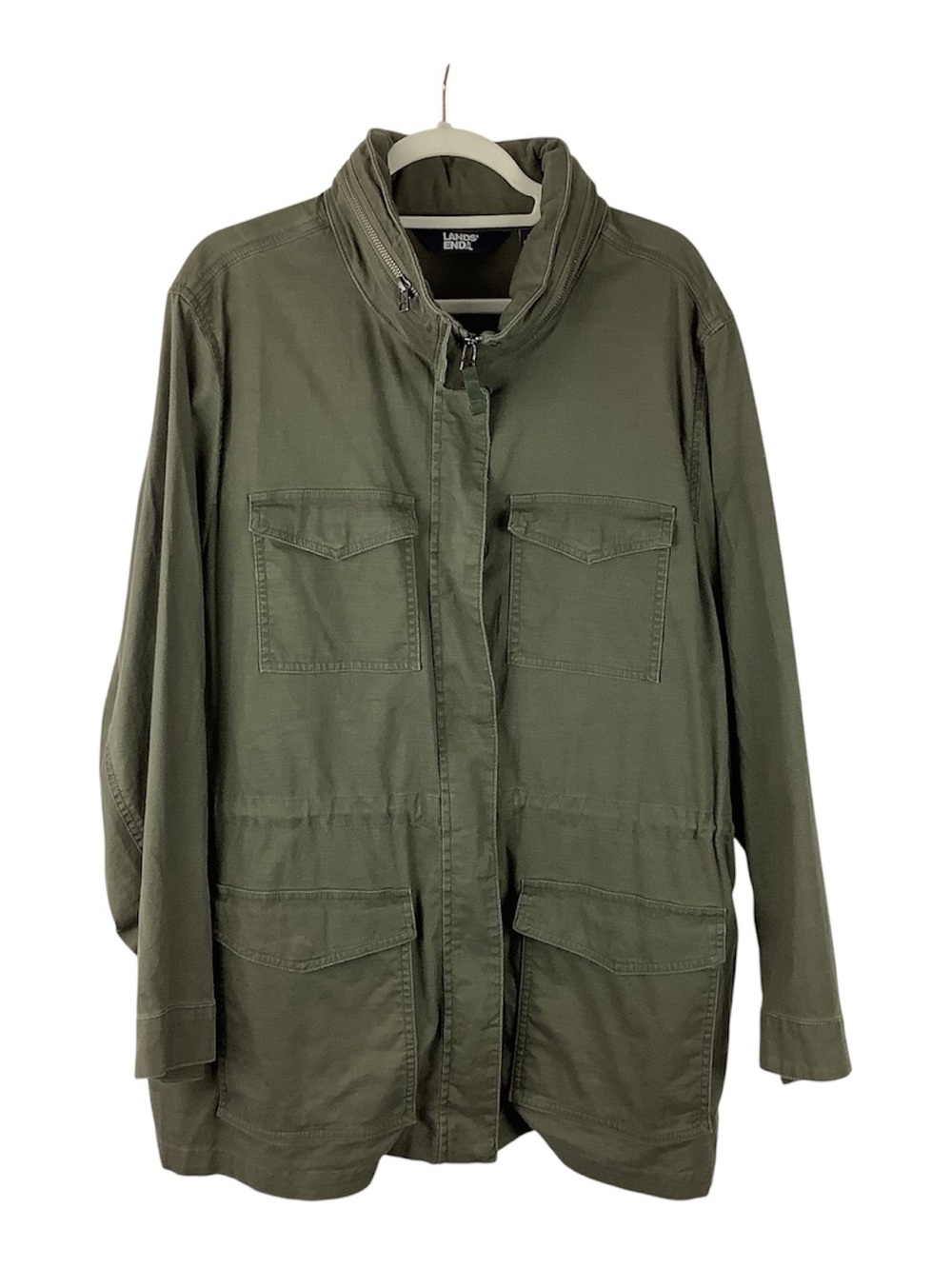 Lands’ End Utility Green Full Zip Jacket